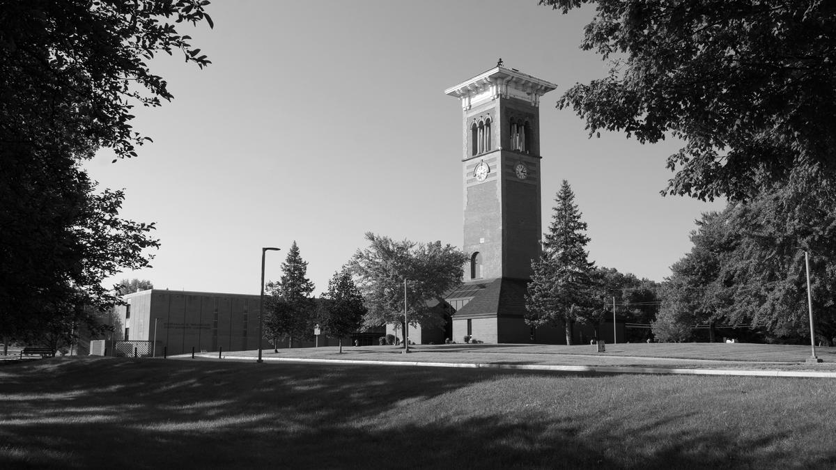 CSU grounds with tower