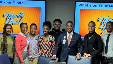 a group of Central State University students and executives from Advocate Aurora Health