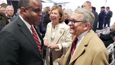Central State University President Dr. Jack Thomas (left) with Ohio Gov. Mike Dewine (right)