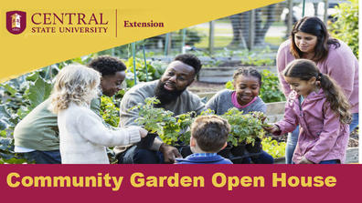 Central State University Extension Community Garden Open House, image of people in a garden