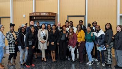 A large group of Central State University Honors College faculty and students