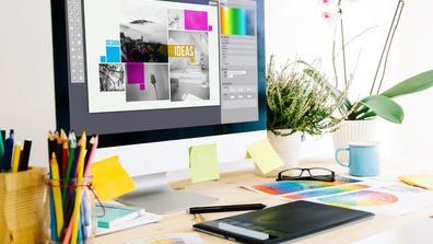 a graphic designer's computer setup
