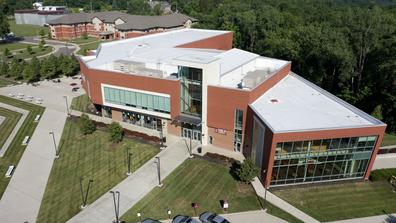 an aerial image of the Central State University Student Center on the beautiful campus in Wilberforce, Ohio