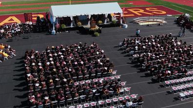 aerial view of graduation day at Central State University