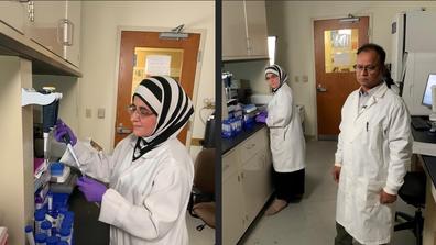 Hend Al Issa in a lab setting at central state university