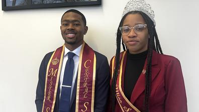 mister senior myles lacking and miss senior ariyana irving of central state university