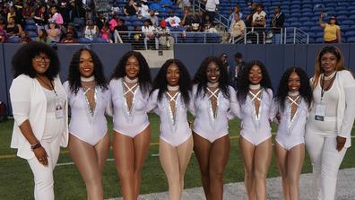 six dancing belles from central state university with advisers