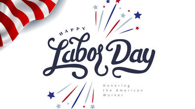 Happy labor day hand lettering background banner
