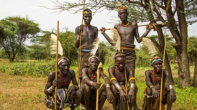 indigenous africans with spears
