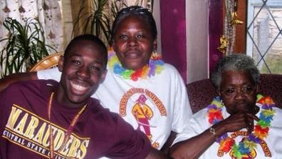 David with his mother and Grandmother celebrating his acceptance into Central State in 2009