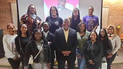 doctor derrick foward and central state university political science students