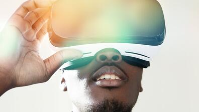a person using virtual reality