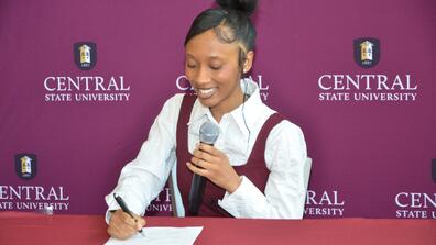 Student Signing for Career Signing Day