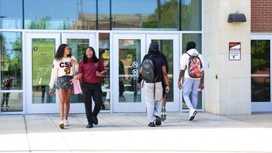 CSU Students Walking in front of Student Center