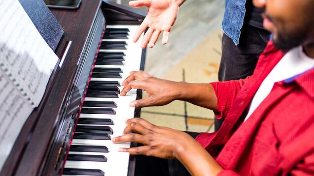 Playing the piano