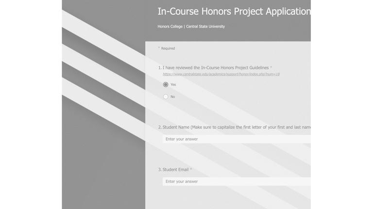 In-course honors project application photo