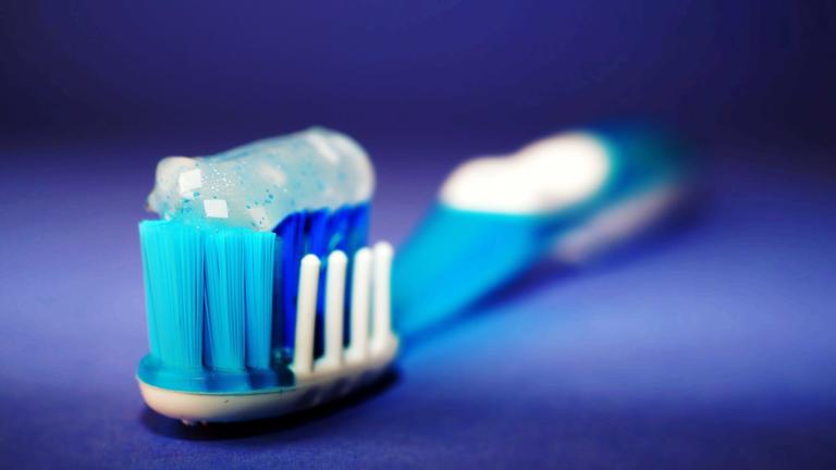 closeup of a toothbrush for dental hygiene