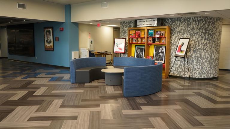 well-lit indoor area for studying at the Hallie Q. Brown Memorial Library on the campus of Central State University