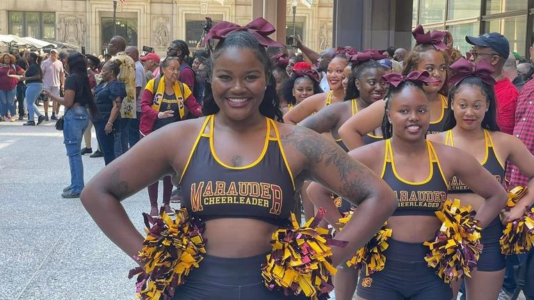 Central State University Cheerleaders at Chicago Football Classic on Sept. 2, 2023