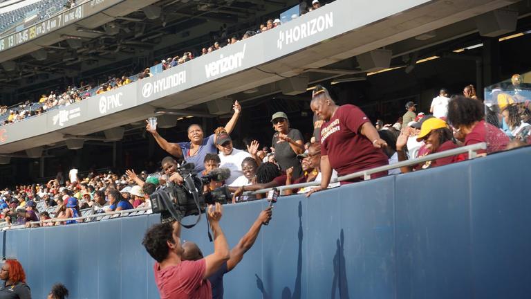 Central State University fans in the stands at Soldier Field in Chicago