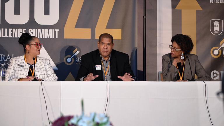 a panel discusses the importance of diversity, equity, and inclusion in their workplaces during RISE to the Challenge Summit 2022