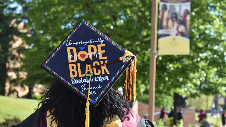 dope black social media graduation cap