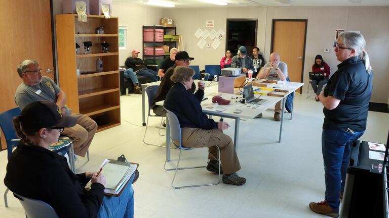 field technician speaks to class