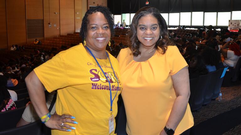 central state university staff members wearing gold