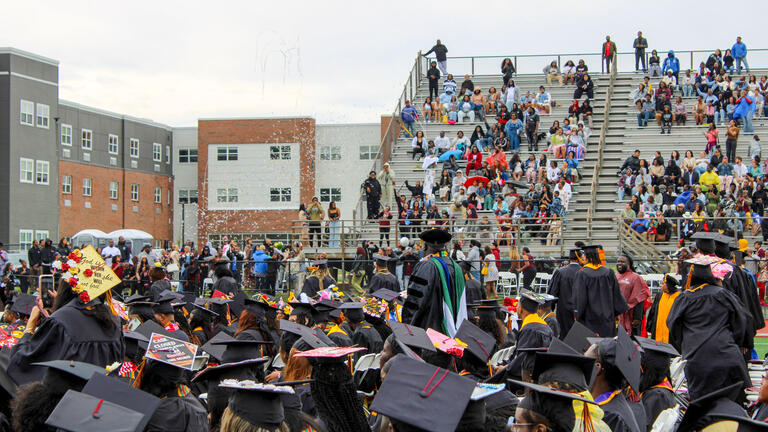 family and friends celebrate the graduates