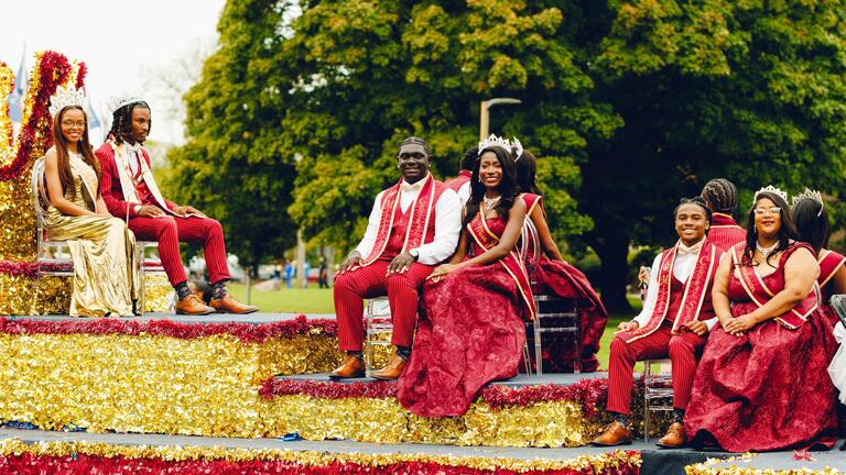 CSU Royal Court on a float during Homecoming Parade