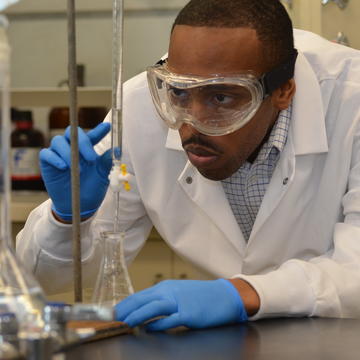 CSU Student in the lab