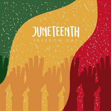 juneteenth freedom day lettering postcard