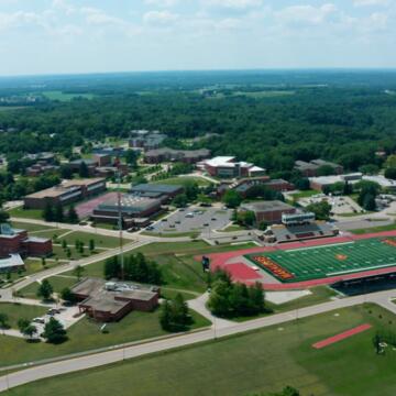 aerial image of the central state university campus in wilberforce ohio