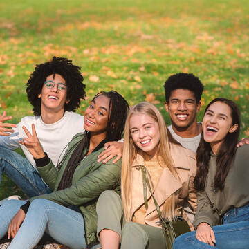 students on grass