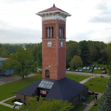 the famous bell tower on the Central State University campus in Wilberforce Ohio