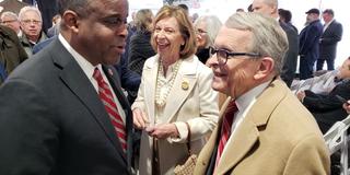 Central State University President Dr. Jack Thomas (left) with Ohio Gov. Mike Dewine (right)