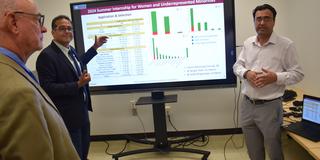 researchers from central state university display results of their work with the intel summer internship for women and underrepresented minorities