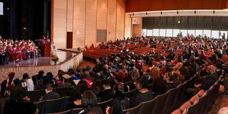 a large group of people sit inside Paul Robeson Cultural and Performing Arts Center at Central State University in Wilberforce Ohio