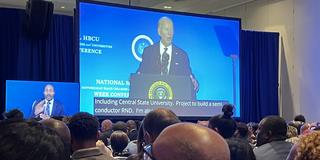 president joe biden talks about central state university at the White House Initiative National HBCU Week Conference