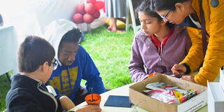 Dorance Daniels a Hamilton based central state university Extension educator introduces soil types to youngsters