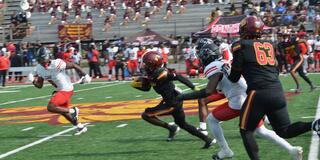 marauder football play at mcpherson stadium during homecoming 2024