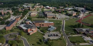 Aerial shot of campus