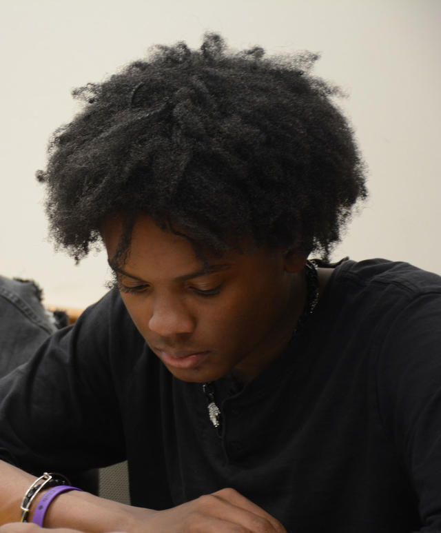 A Montgomery County, Ohio, high school student studies in the Upward Bound program