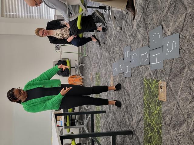 Preservice Teacher candidate Laila Christmon demonstrates practical opportunities for parents to support the direct instruction practices in the classroom in meaningful, play-based contexts