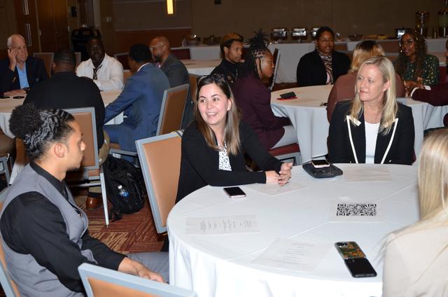 central state university students and corporate partners at the 2024 send-off dinner recognizing students for summer jobs and internships