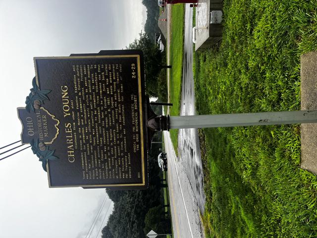 a historical marker for charles young off u.s. 42 in wilberforce