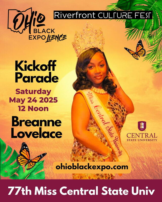 Ohio Black Expo Flyer featuring Breanne Lovelace 77th Miss Central State University