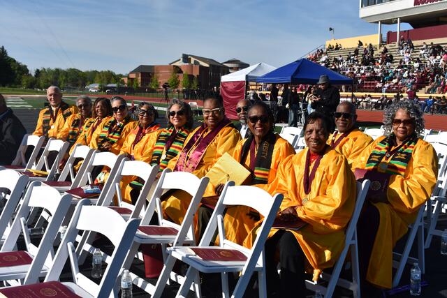 central state university class of 1975 on the field at the 2025 commencement ceremony