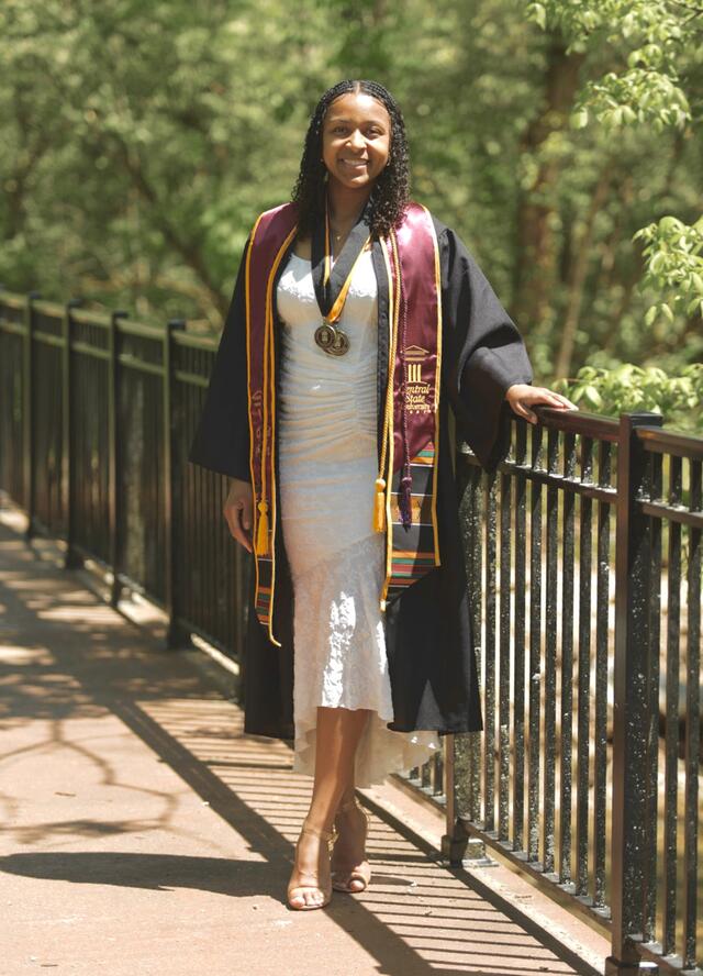 kamille austin in graduation regalia