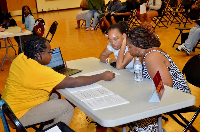 a central state university staff member helps new students understand their move to college